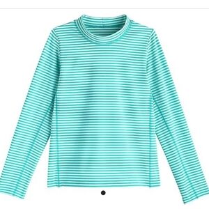 Coolibar Striped Surf Shirt Sandbar Kids XL NEW Tropical Mint T-2437